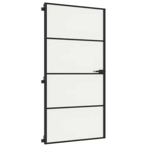  fekete edzett üveg és alumínium beltéri ajtó 102,5x201,5 cm
