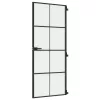  fekete edzett üveg és alumínium vékony beltéri ajtó 83x201,5 cm
