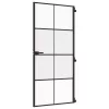  fekete edzett üveg és alumínium vékony beltéri ajtó 93x201,5 cm