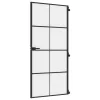  fekete edzett üveg és alumínium vékony beltéri ajtó 93x201,5 cm