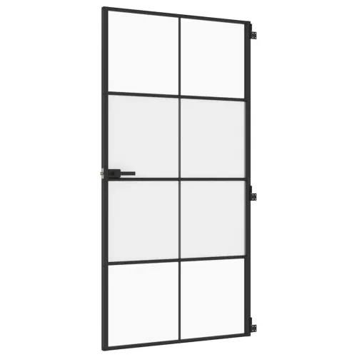 fekete edzett üveg és alumínium beltéri ajtó 102,5x201,5 cm