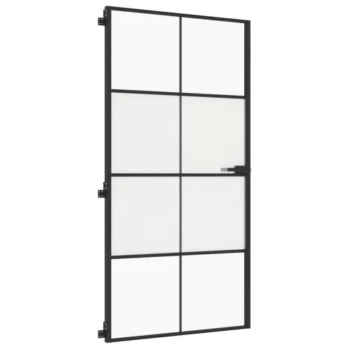  fekete edzett üveg és alumínium beltéri ajtó 102,5x201,5 cm