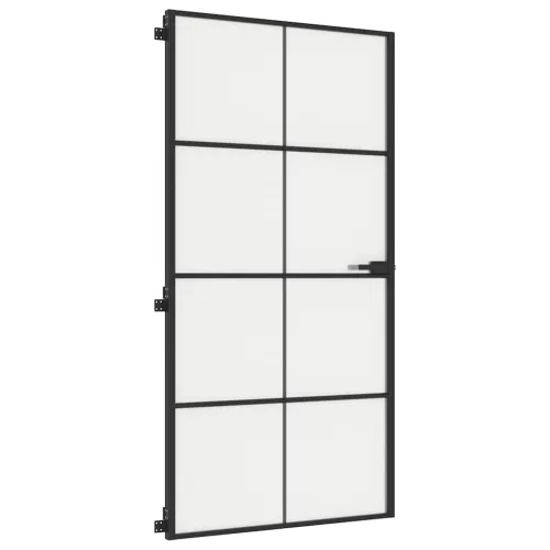  fekete edzett üveg és alumínium beltéri ajtó 102,5x201,5 cm