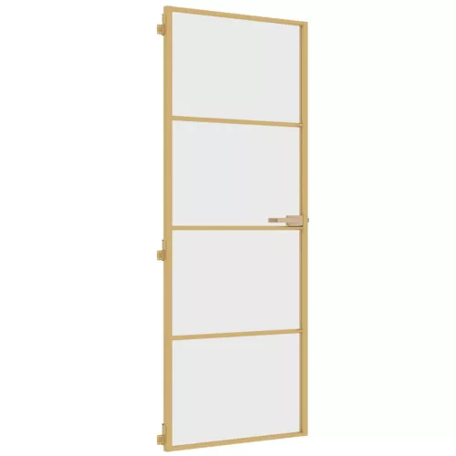  arany edzett üveg és alumínium vékony beltéri ajtó 76x201,5 cm