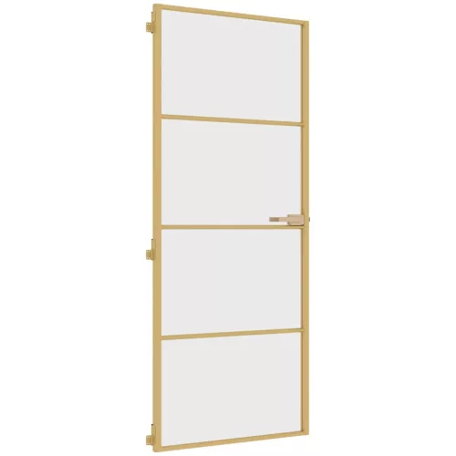  arany edzett üveg és alumínium vékony beltéri ajtó 83x201,5 cm