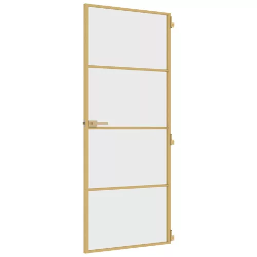  arany edzett üveg és alumínium vékony beltéri ajtó 83x201,5 cm