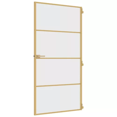  arany edzett üveg alumínium vékony beltéri ajtó 102,5x201,5 cm
