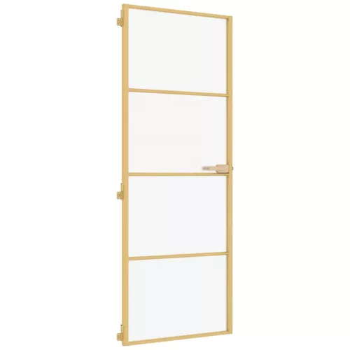  arany edzett üveg és alumínium vékony beltéri ajtó 76x201,5 cm