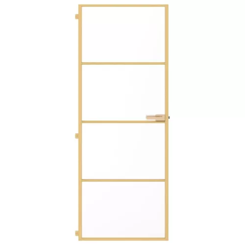  arany edzett üveg és alumínium vékony beltéri ajtó 76x201,5 cm