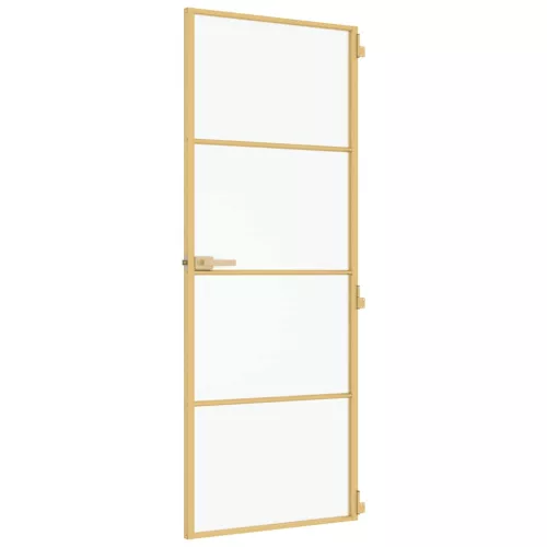  arany edzett üveg és alumínium vékony beltéri ajtó 76x201,5 cm