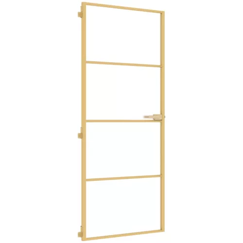  arany edzett üveg és alumínium vékony beltéri ajtó 83x201,5 cm