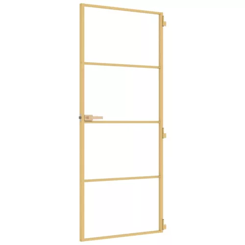  arany edzett üveg és alumínium vékony beltéri ajtó 83x201,5 cm