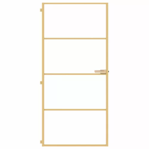  arany edzett üveg és alumínium vékony beltéri ajtó 93x201,5 cm