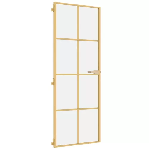  arany edzett üveg és alumínium vékony beltéri ajtó 76x201,5 cm