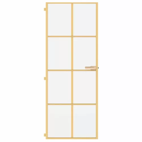  arany edzett üveg és alumínium vékony beltéri ajtó 76x201,5 cm