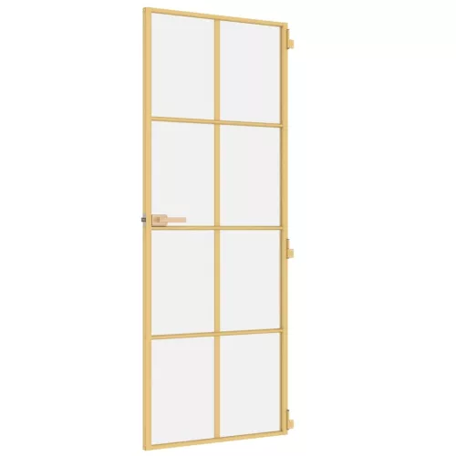  arany edzett üveg és alumínium vékony beltéri ajtó 76x201,5 cm
