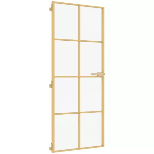  arany edzett üveg és alumínium vékony beltéri ajtó 83x201,5 cm