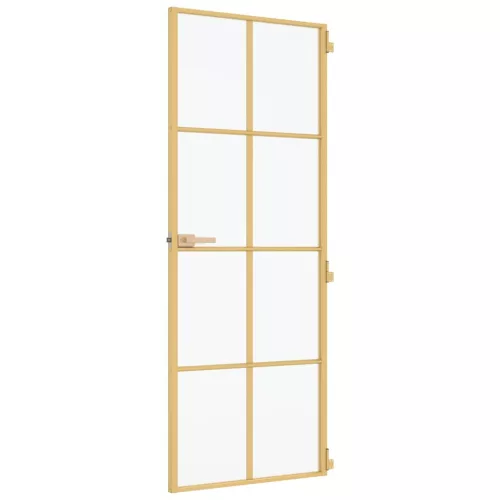  arany edzett üveg és alumínium vékony beltéri ajtó 83x201,5 cm