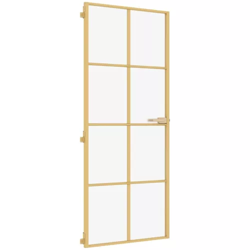  arany edzett üveg és alumínium vékony beltéri ajtó 93x201,5 cm