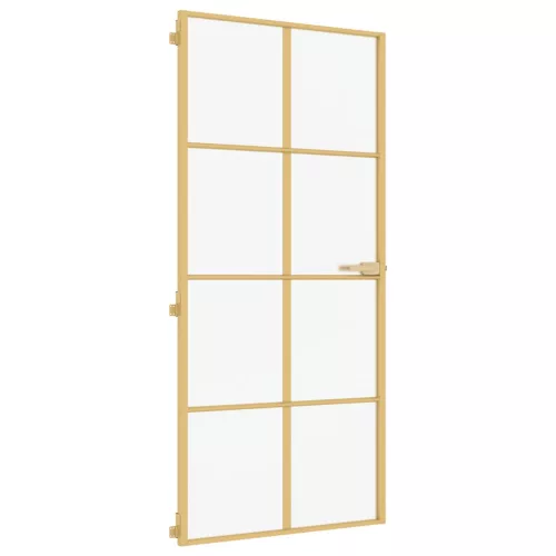  arany edzett üveg és alumínium vékony beltéri ajtó 93x201,5 cm
