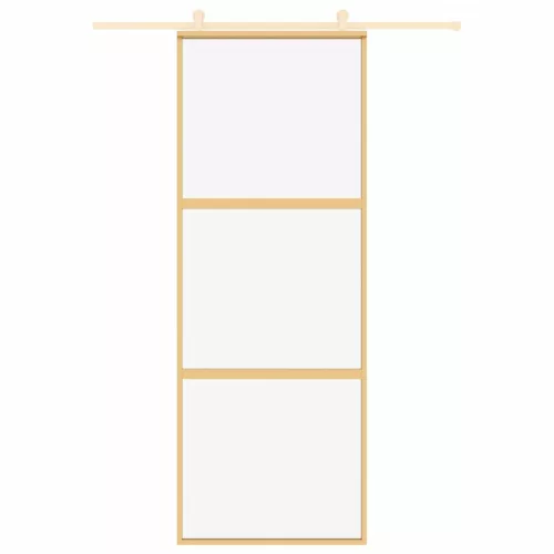  aranyszínű átlátszó ESG üveg és alumínium tolóajtó 76 x 205 cm