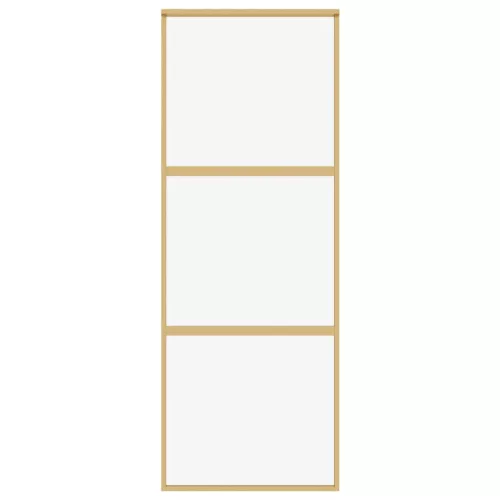  aranyszínű átlátszó ESG üveg és alumínium tolóajtó 76 x 205 cm