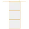  aranyszínű átlátszó ESG üveg és alumínium tolóajtó 90 x 205 cm