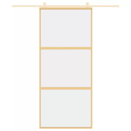  aranyszínű átlátszó ESG üveg és alumínium tolóajtó 90 x 205 cm
