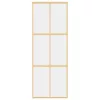  aranyszínű átlátszó ESG üveg és alumínium tolóajtó 76 x 205 cm