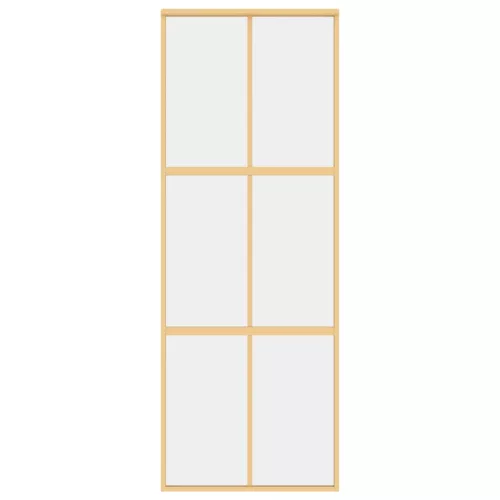  aranyszínű átlátszó ESG üveg és alumínium tolóajtó 76 x 205 cm