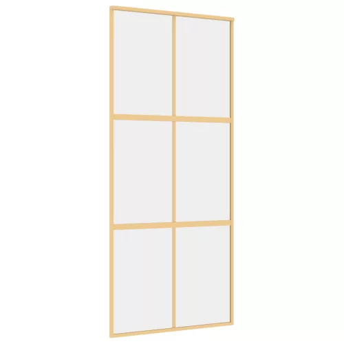  aranyszínű átlátszó ESG üveg és alumínium tolóajtó 90 x 205 cm