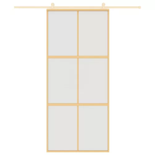  aranyszínű ESG tejüveg és alumínium tolóajtó 90 x 205 cm