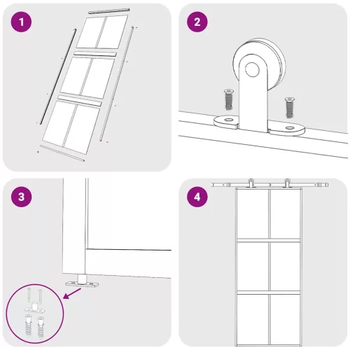  aranyszínű ESG tejüveg és alumínium tolóajtó 90 x 205 cm