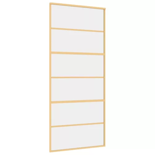  aranyszínű átlátszó ESG üveg és alumínium tolóajtó 90 x 205 cm