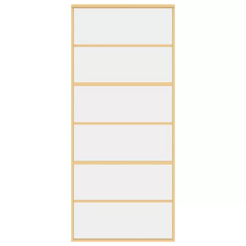  aranyszínű átlátszó ESG üveg és alumínium tolóajtó 90 x 205 cm