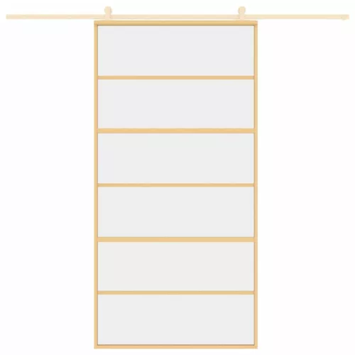  aranyszínű átlátszó ESG üveg és alumínium tolóajtó 102,5x205 cm