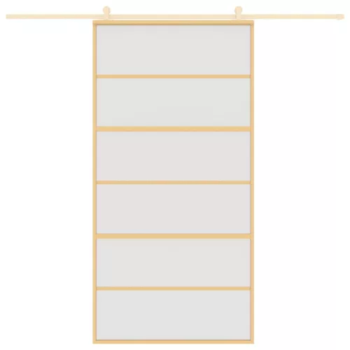  aranyszínű ESG tejüveg és alumínium tolóajtó 102,5 x 205 cm