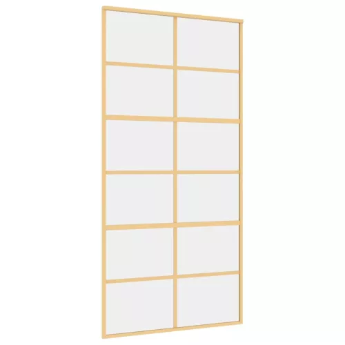  aranyszínű átlátszó ESG üveg és alumínium tolóajtó 102,5x205 cm