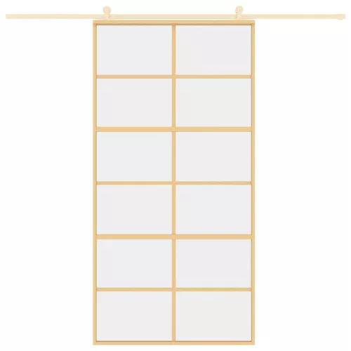  aranyszínű átlátszó ESG üveg és alumínium tolóajtó 102,5x205 cm