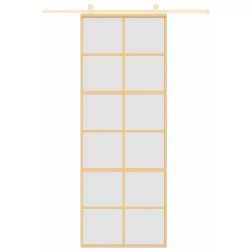  aranyszínű ESG tejüveg és alumínium tolóajtó 76 x 205 cm