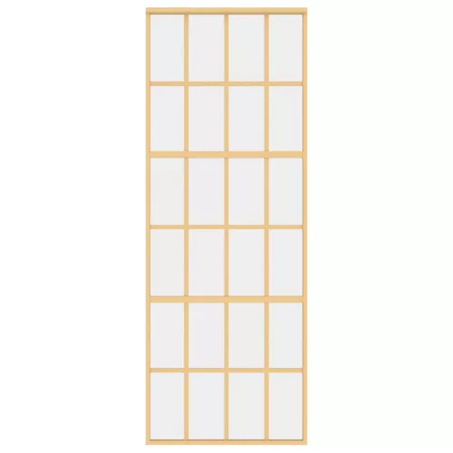  aranyszínű átlátszó ESG üveg és alumínium tolóajtó 76 x 205 cm