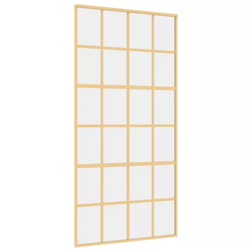  aranyszínű átlátszó ESG üveg és alumínium tolóajtó 102,5x205 cm