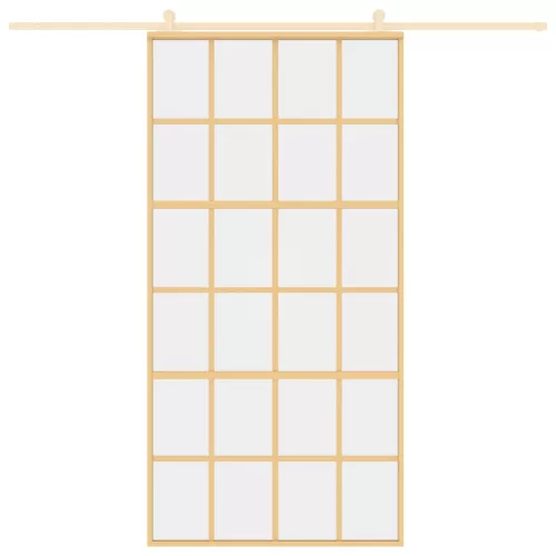  aranyszínű átlátszó ESG üveg és alumínium tolóajtó 102,5x205 cm