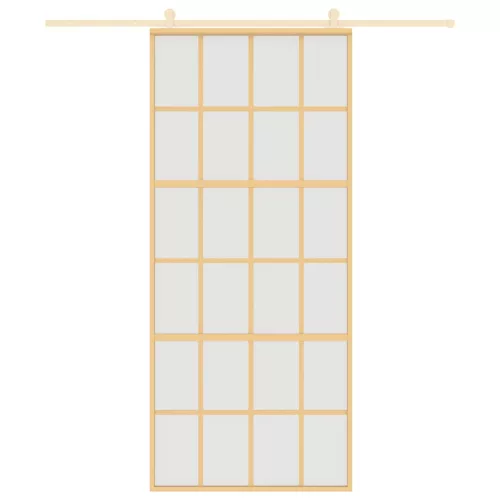  aranyszínű ESG tejüveg és alumínium tolóajtó 90 x 205 cm