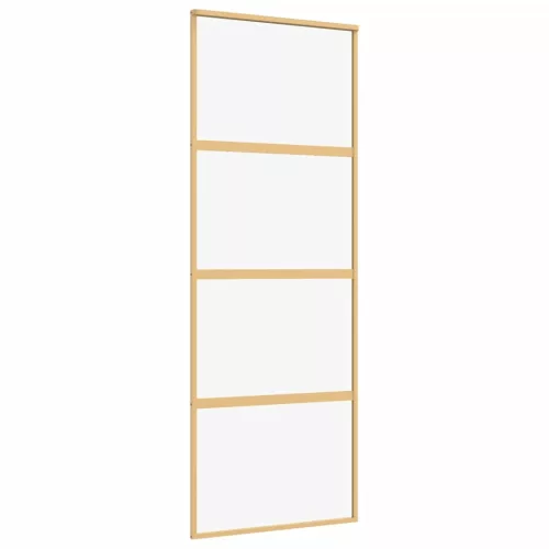  aranyszínű átlátszó ESG üveg és alumínium tolóajtó 76 x 205 cm
