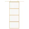  aranyszínű átlátszó ESG üveg és alumínium tolóajtó 76 x 205 cm
