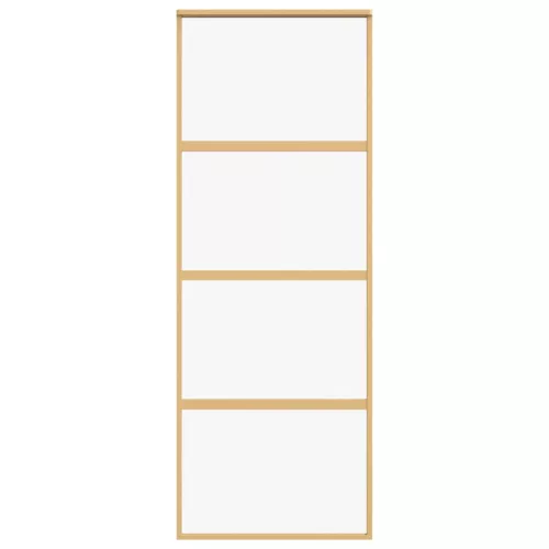  aranyszínű átlátszó ESG üveg és alumínium tolóajtó 76 x 205 cm