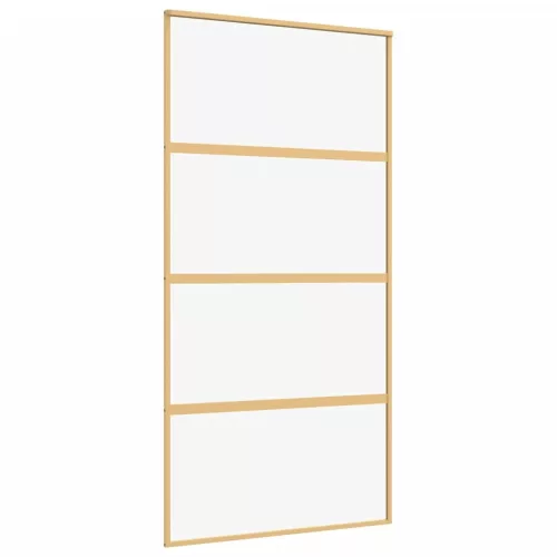  aranyszínű átlátszó ESG üveg és alumínium tolóajtó 102,5x205 cm