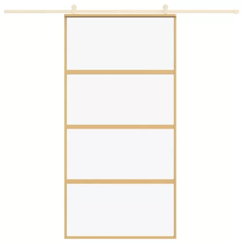  aranyszínű átlátszó ESG üveg és alumínium tolóajtó 102,5x205 cm