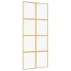  aranyszínű átlátszó ESG üveg és alumínium tolóajtó 90 x 205 cm